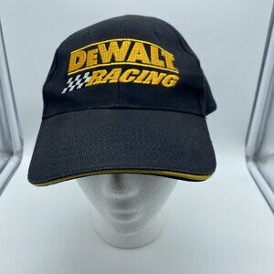 Dewalt Racing Black w/ Yellow Logo Baseball Cap Hat Strap-back Cotton